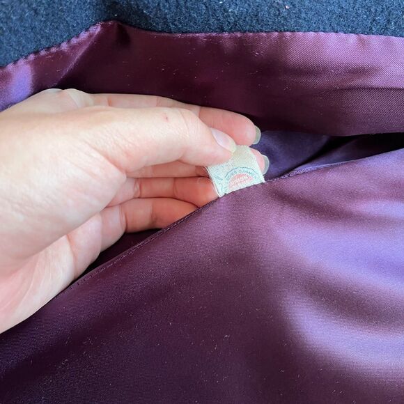 Domino New York Wool Trench Coat Women's Medium Blue Vintage 90s 80s Button - Picture 11 of 11